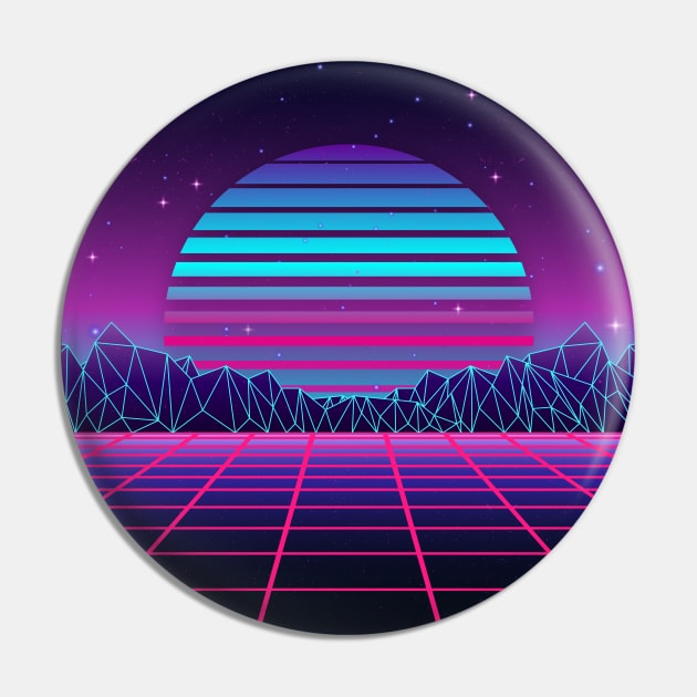 Spectacular Sunset Synthwave Pin by edmproject