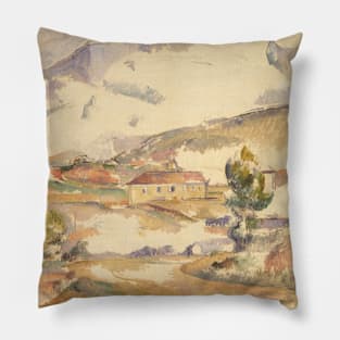 Montagne Sainte-Victoire, from near Gardanne by Paul Cezanne Pillow