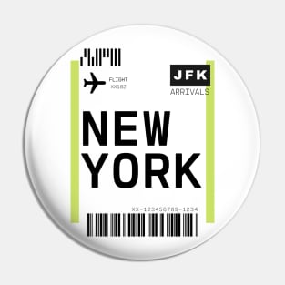 New York Mini Boarding Pass Pin