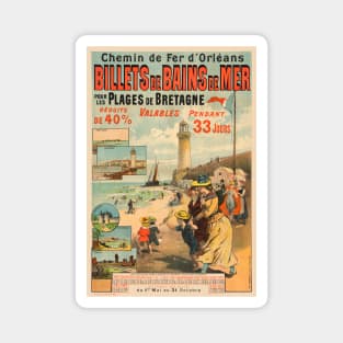 Billets de Bains de Mer Vintage Poster 1890 Magnet