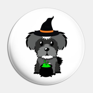 Cute schnazuer dog is a witch Pin