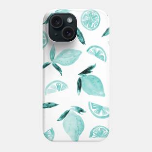 Blue lemons - watercolor citrus Phone Case