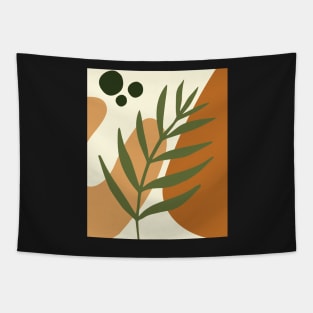 Minimal Modern  Abstract Shapes Abstract Leaf Warm Tones  Pattern Tapestry