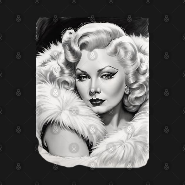 Mae West Black and White Portrait by Absinthe Society 