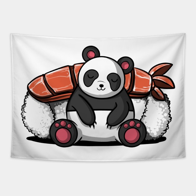 Panda Bear Sushi Tapestry by underheaven