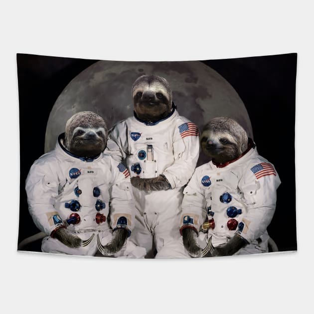 Astronaut Sloths on the way to the moon - Print / Home Decor / Wall Art / Poster / Gift / Birthday / Sloth Lover Gift / Animal print Canvas Print Tapestry by luigitarini