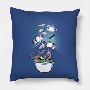 Sushi - all you can eat - strange - blue version Pillow