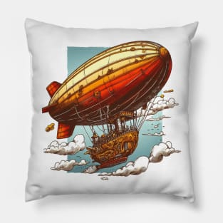 Steampunk Fantasy Airship Pillow