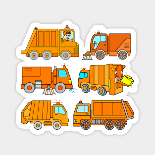 Trash Trucks Rubbish Collection for Kids Magnet