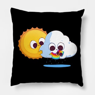 Sun Cloud Rainbow Pillow