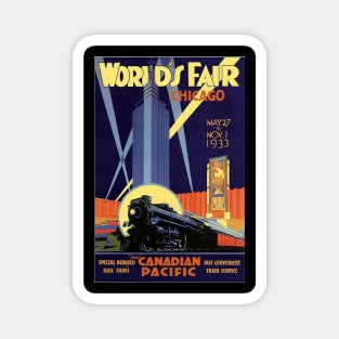 Norman Fraser 1933 -  Canadian Pacific Railway Worlds Fair - Vintage Travel Magnet