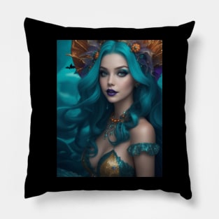 Purple Lips Mermaid Pillow