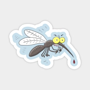 Funny mosquito insect cartoon illustration Magnet