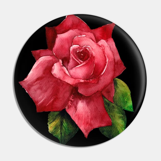 Red Rose Pin by artofsuff