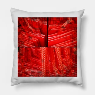 RED LEATHER LABYRINTH Pillow