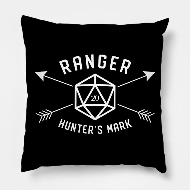 Ranger Hunter's Mark Polyhedral D20 Dice Pillow by pixeptional