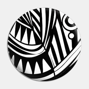 MAZIPOODLES New Fish Head Leaves Jazz Funk Black White Pin