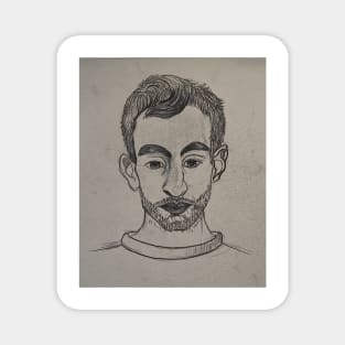 Portrait of Kompar, Pencil Sketch Magnet