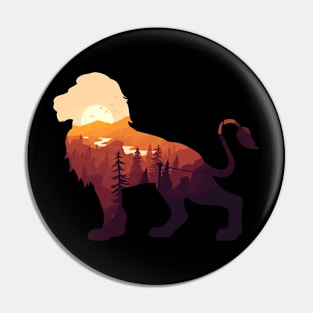 Roaring Resilience: Lion's Strength Echoes on This Dynamic Tee Pin