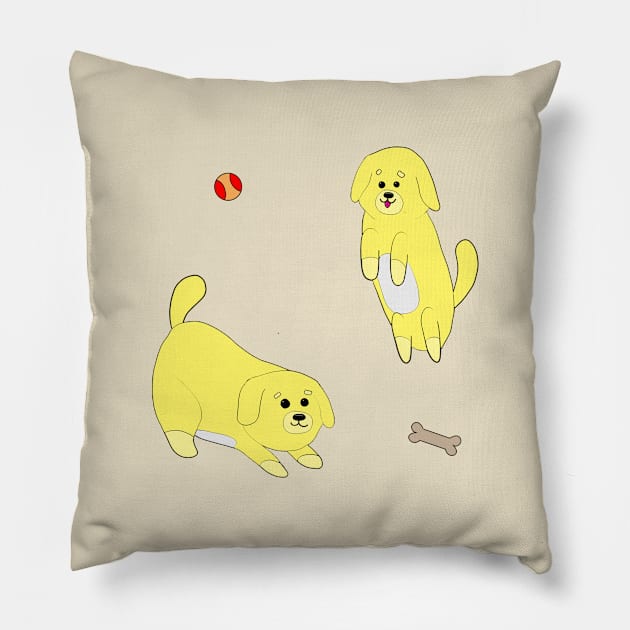 Playful Pups Pillow by alisadesigns