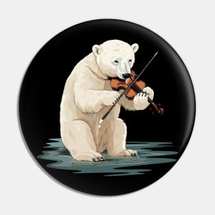 Polar Bear Playing Violin Pin