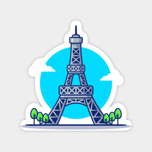 Eiffel Tower Cartoon Illustration Magnet