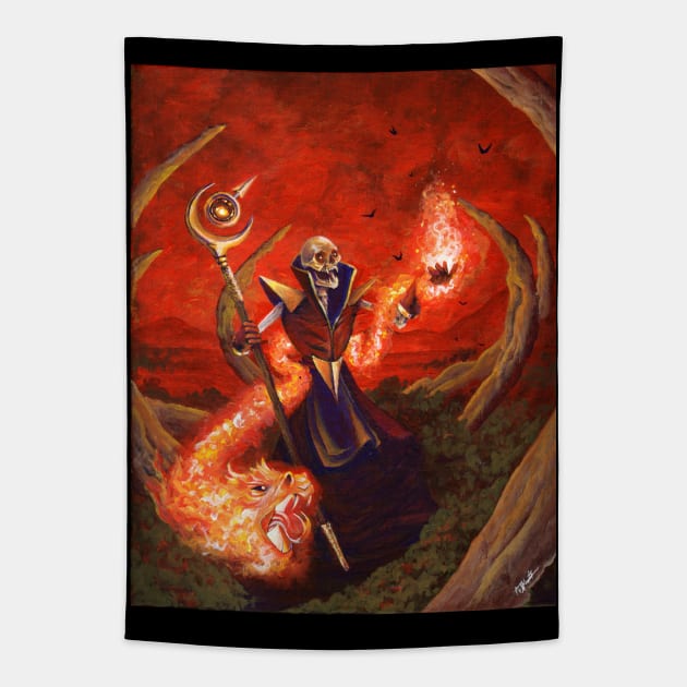 Undead Pyromancer Tapestry by Indi Martin