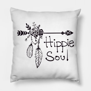 Hippie Soul Arrow Art (Black) Pillow