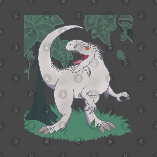 Indominus Rex in the jungle t-shirt by Medi0creArtz