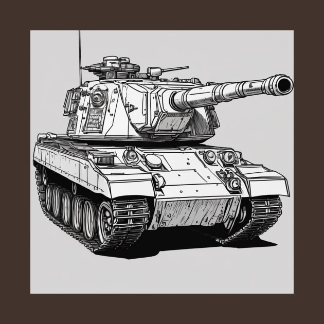 Black and white tank illustration by nonagobich