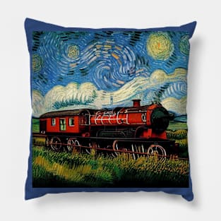 Starry Night Wizarding Express Train Pillow