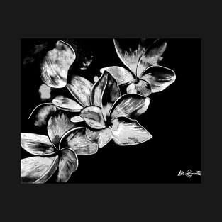 Black and WhiteFrangipanis T-Shirt