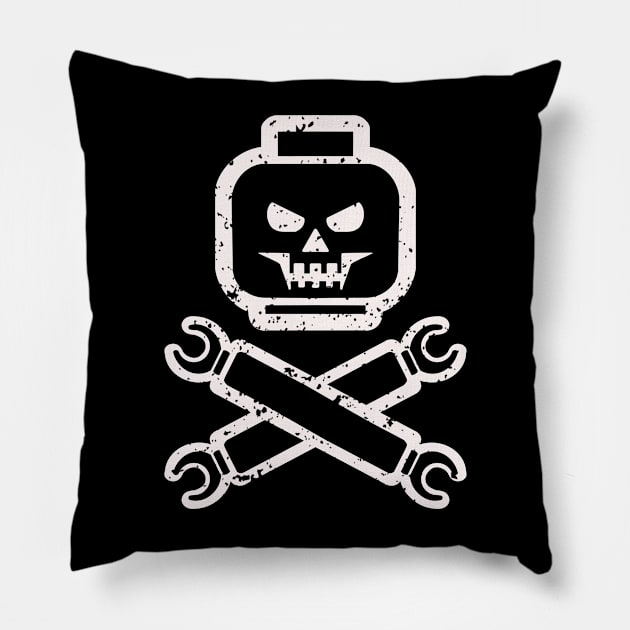 Skull Block Club Pillow by Nifty Studio