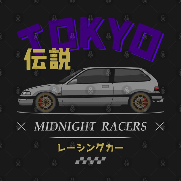 Midnight Racer Silver Kanjo EF JDM by GoldenTuners