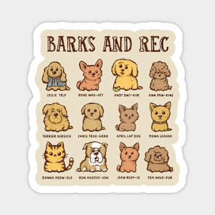 Barks and Rec Magnet