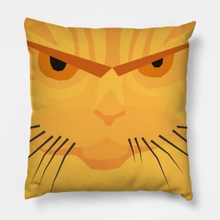 Orange cat moment grumpy low poly Pillow