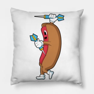 Hotdog at Darts with Dart Pillow