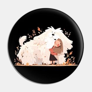 Cute Komondor Dog Animal Loving Cuddle Embrace Children Kid Tenderness Pin