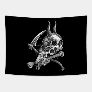 skull goat Tapestry