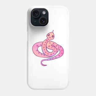 Cute watercolor snake with hearts Phone Case