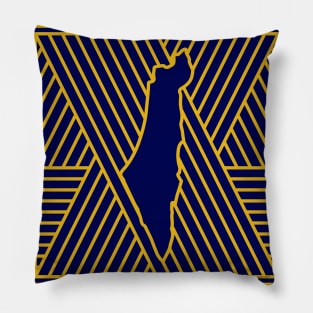 All Freedom Roads Lead to Palestine, Palestinian Map In Pattern Design - yel Pillow