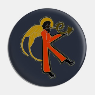 Dark Angel letter K Ochre Pin