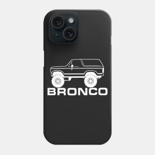 1980-1986 Ford Bronco Side, w/Tires, White Print Phone Case