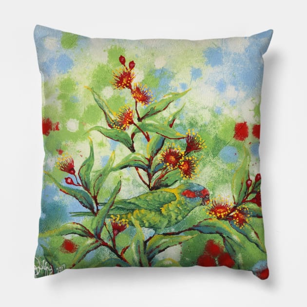 Musketeer (Musk Lorikeet) Pillow by KADuffy