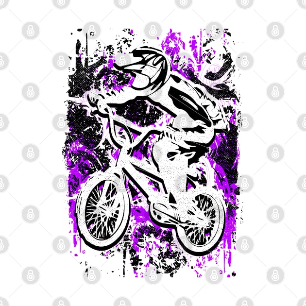 Purple Bmx Apparel | Bmx Bike Gray by BabyYodaSticker