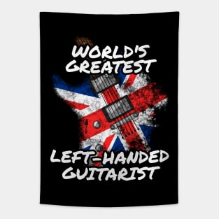 World's Greatest Left-Handed Guitarist UK Flag Guitar Tapestry