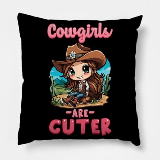 Cowgirls Are Cuter I Equestrian Pony And Horse Fan Pillow