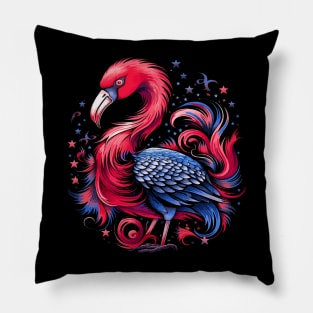 Patriotic Flamingo Pillow