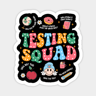 Retro Testing Squad, Teacher Test Day, Motivational, Last Day Of School Magnet