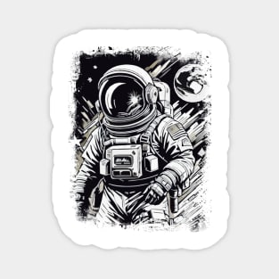 Astronaut in space Abstract Science fiction illustration Magnet